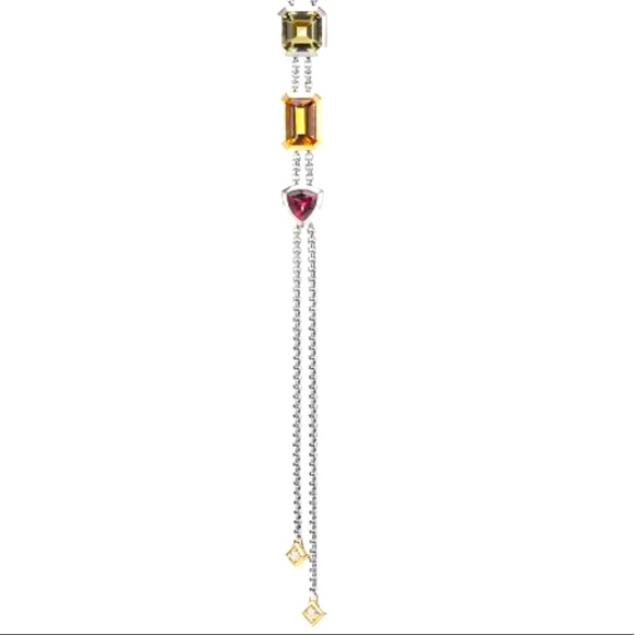 DAVID YURMAN STUNNING LARIAT NECKLACE WITH GEMSTONES ADJUSTABLE - Picture 7 of 11